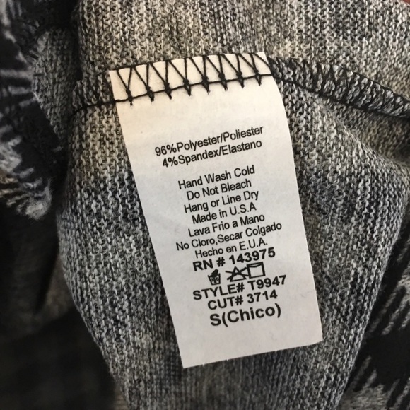 Gingham Long Sleeve Waist Knot Tie Tunic Top Black - Picture 6 of 7